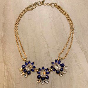 Blue crystal statement necklace
